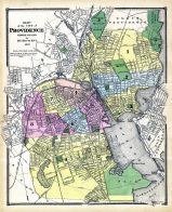 Providence City Map, Rhode Island State Atlas 1870
